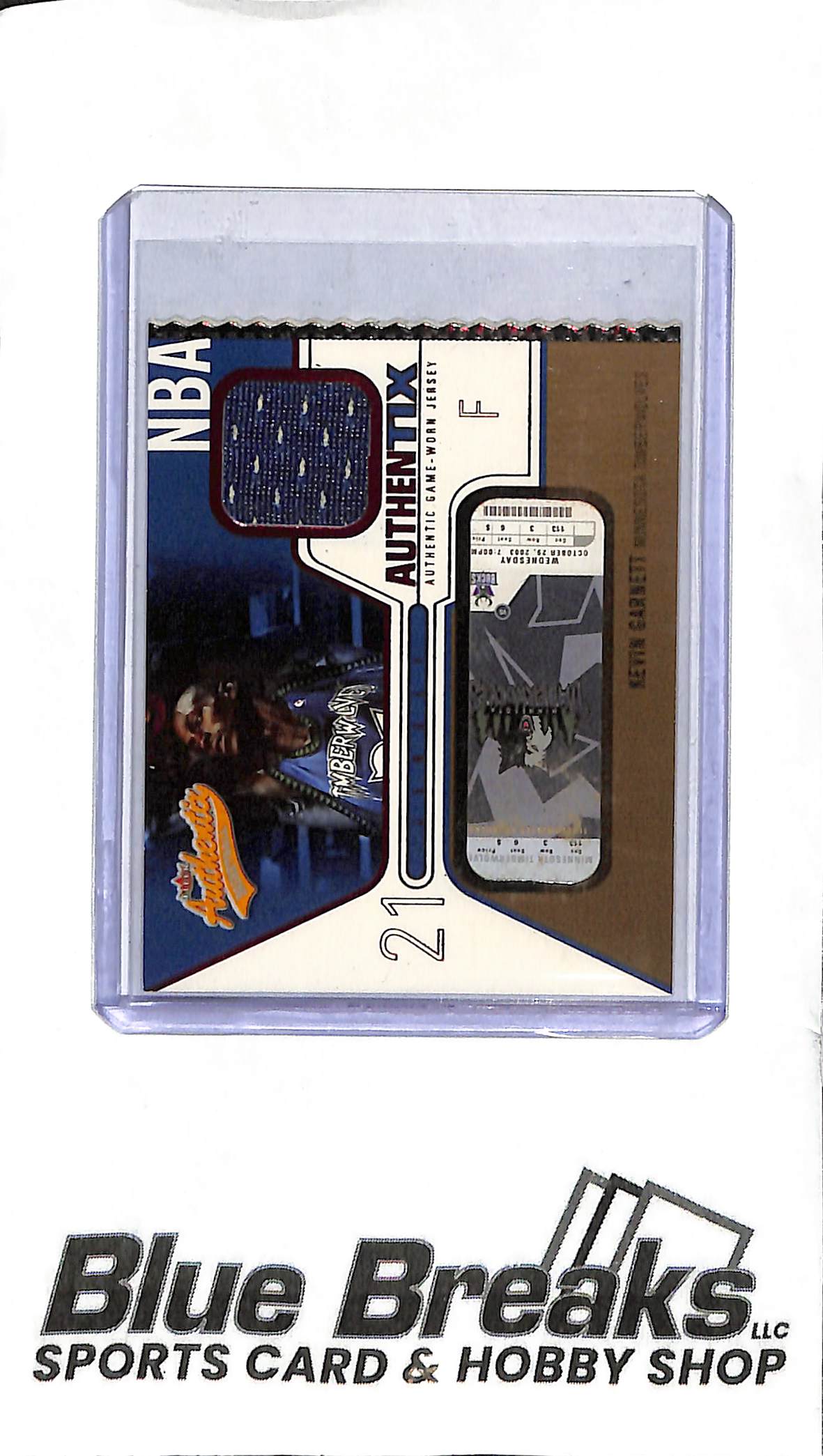 2003-04 Fleer - Kevin Garnett Patch - JA-KG - Game-Used - Basketball - Timberwolves