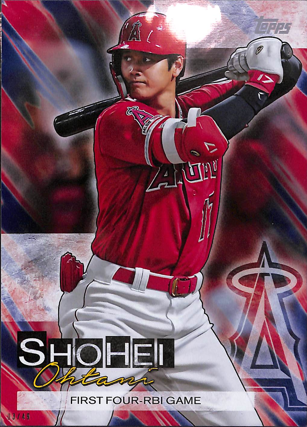 Shohei Ohtani SO-20 - 2019 Topps - Oversized 03/49 - First Four-RBI Game - Baseball - Angels