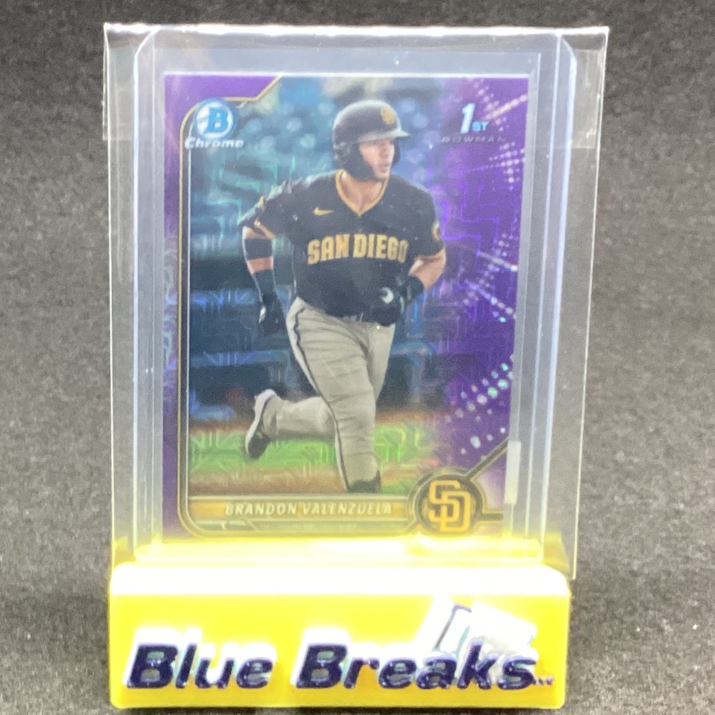 2022 Bowman Chrome 1st Purple Mojo Brandon Valenzuela 099/250 BCP-28