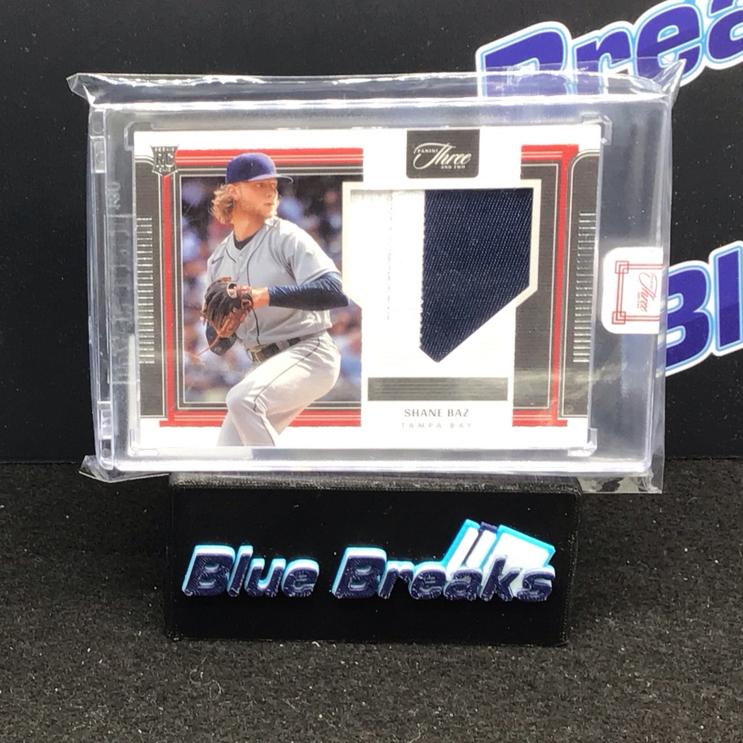 2022 Panini Three & Two Shane Baz Rookie Jersey Relic RC 40/60 #RJ-SB - Tampa Bay Rays