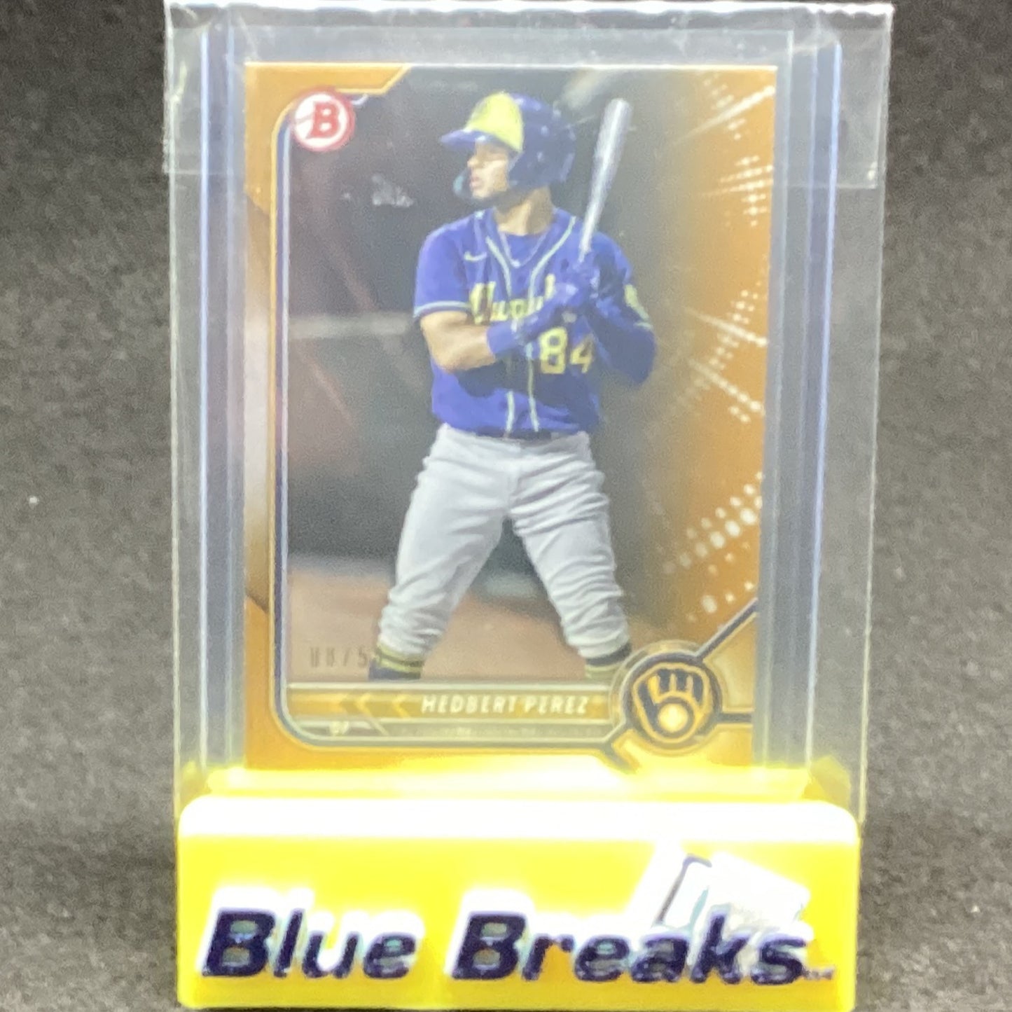 2022 Bowman Gold Paper Parallel Hedbert Perez 08/50 BP-67
