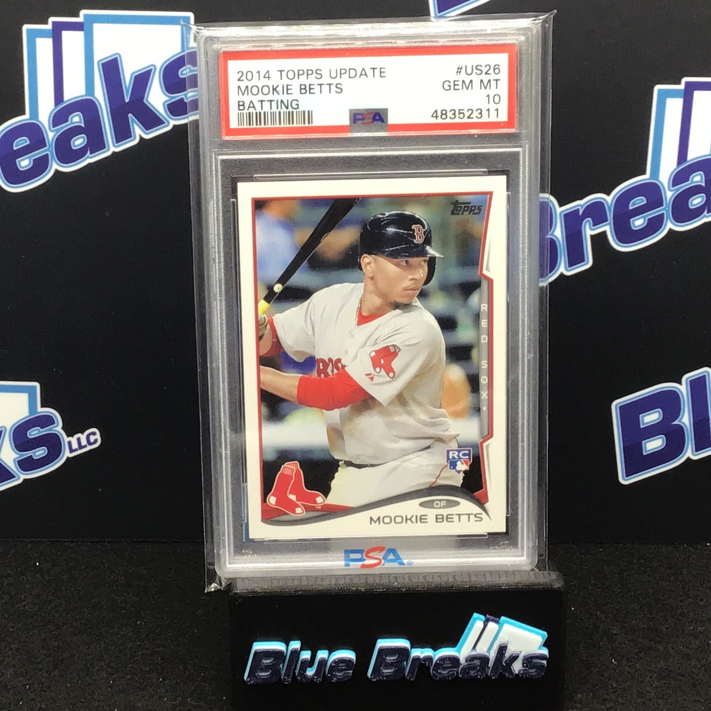 2014 Topps Update Batting Mookie Betts #US26 PSA 10 Red Sox