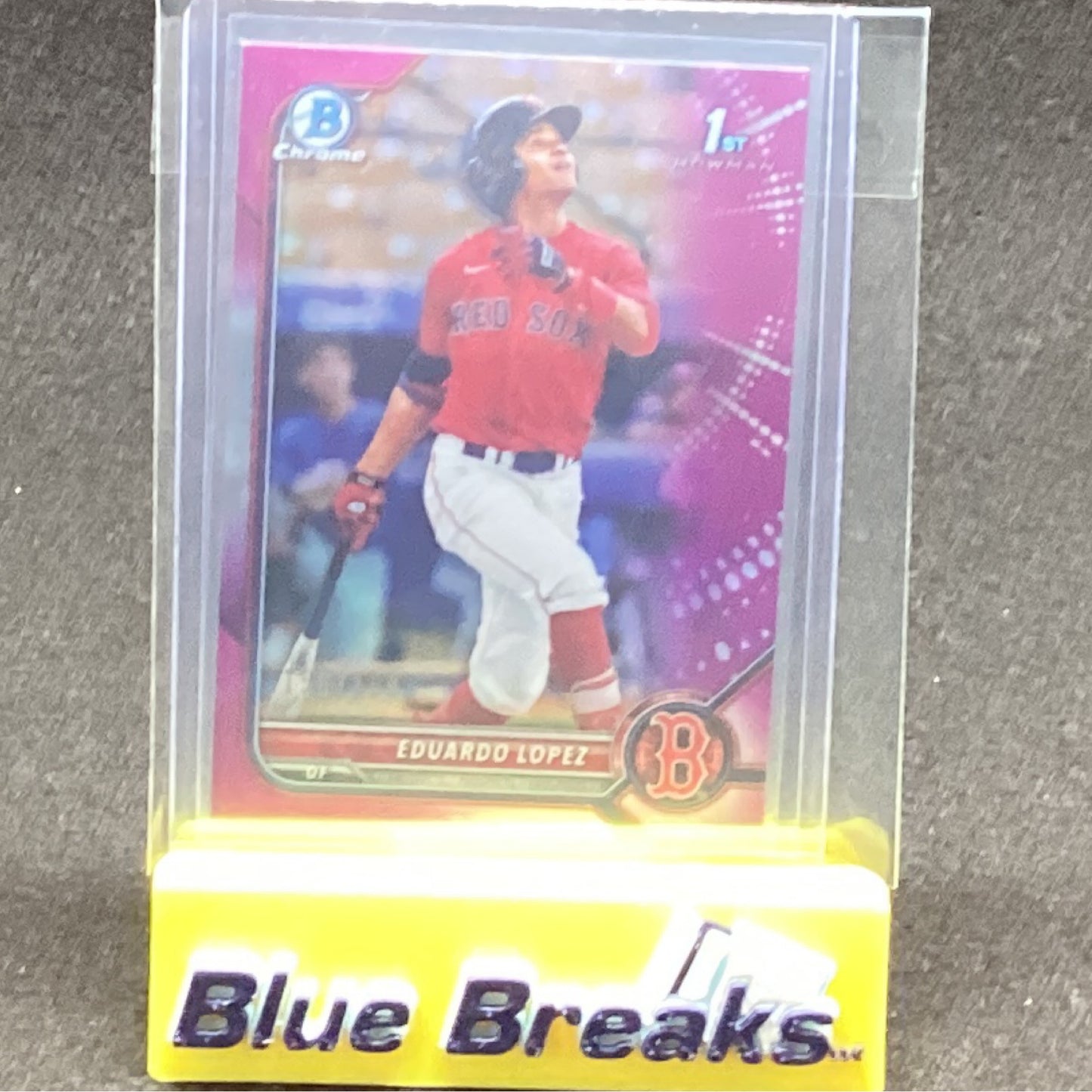 2022 Bowman Chrome 1st Fuchsia Eduardo Lopez 150/199 BCP-134 Red Sox