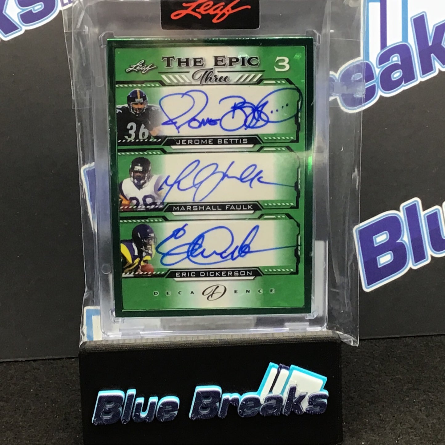 2022 Leaf Decadence Green the Epic Three Bettis Fualk Dickerson auto 4/4 #TE3-01