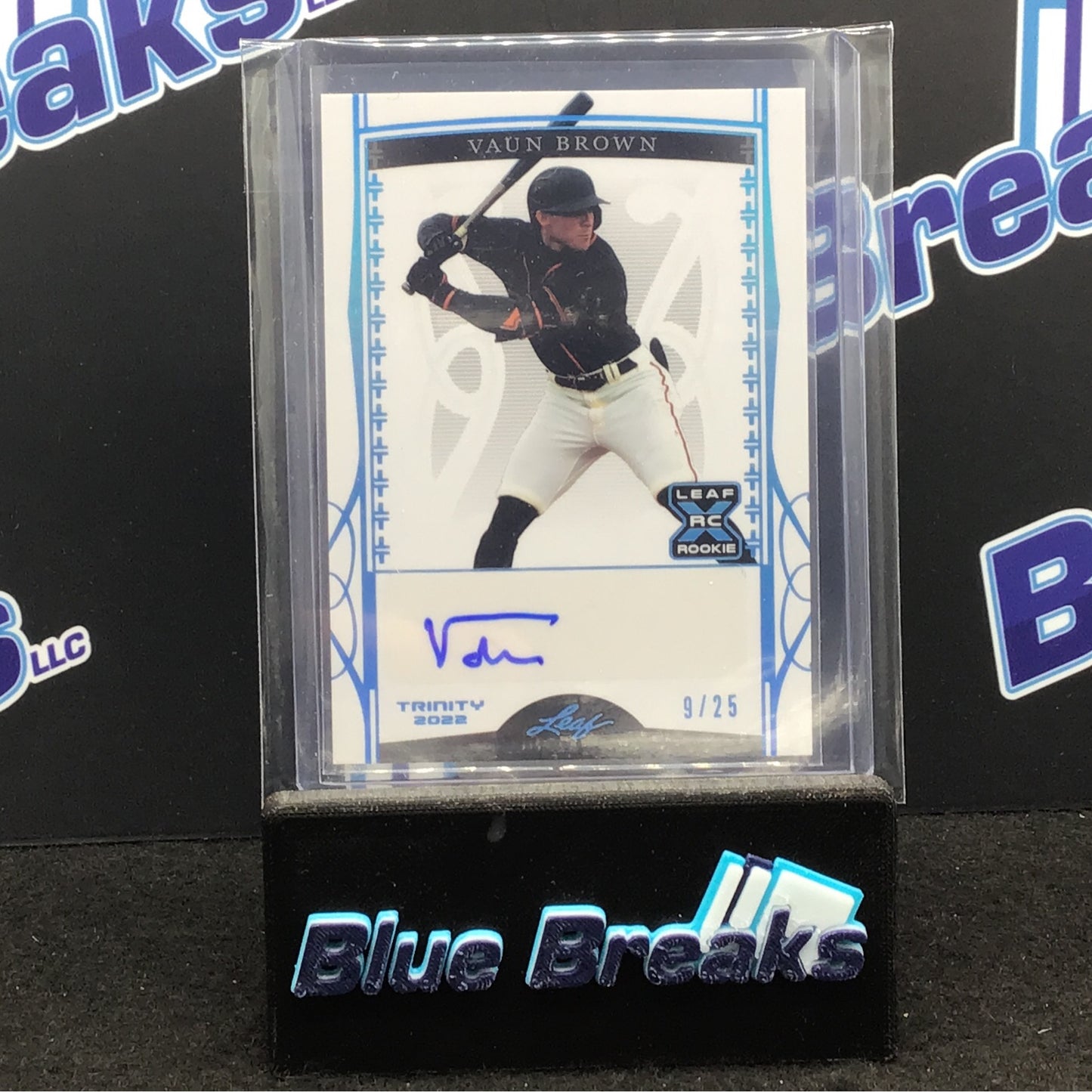 2022 Leaf Trinity - Vaun Brown - 9/25 - Light Blue - San Francisco Giants