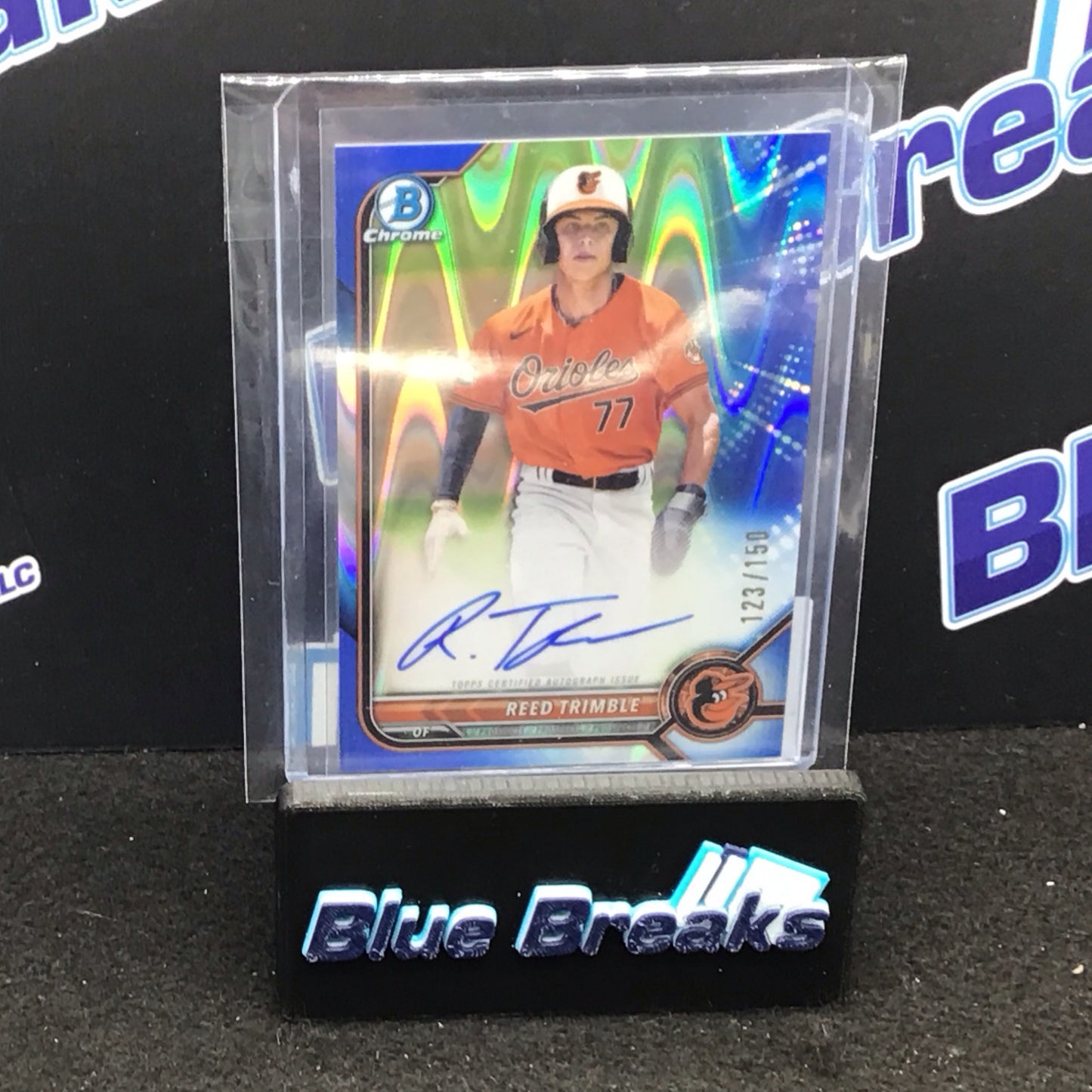 2022 Bowman Chrome blue raywave Redd Trimble auto 123/150 #CPA-RT Orioles