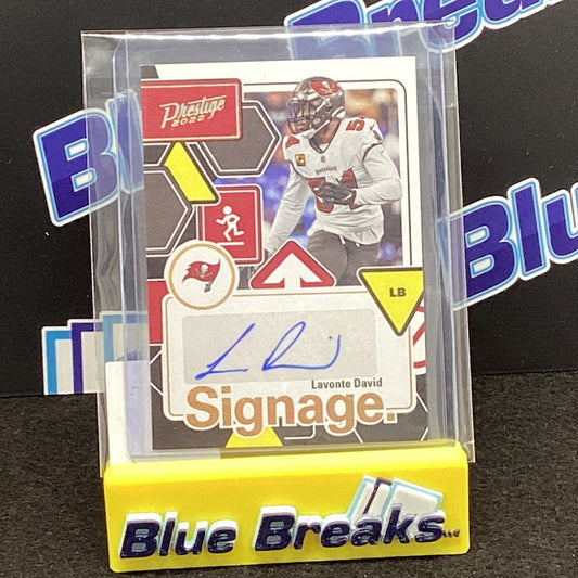 2022 Panini Prestige Signage Lavonte David SIG-LD