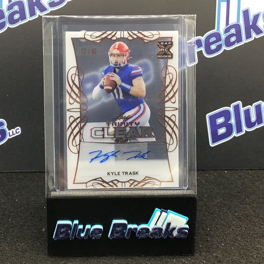 2022 Leaf Trinity - Kyle Trask - Clear - 22/40 - Tampa Bay Buccaneers