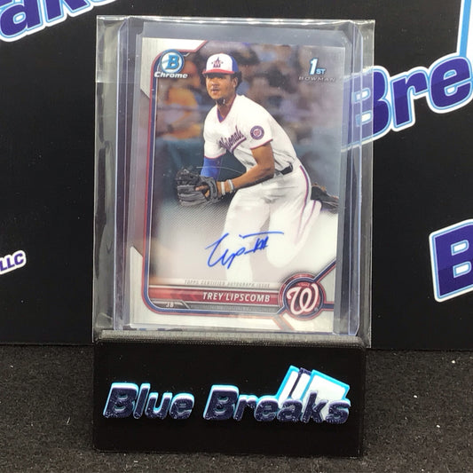 2022 Bowman Chrome Trey Lipscomb auto #CDA-TLB Nationals