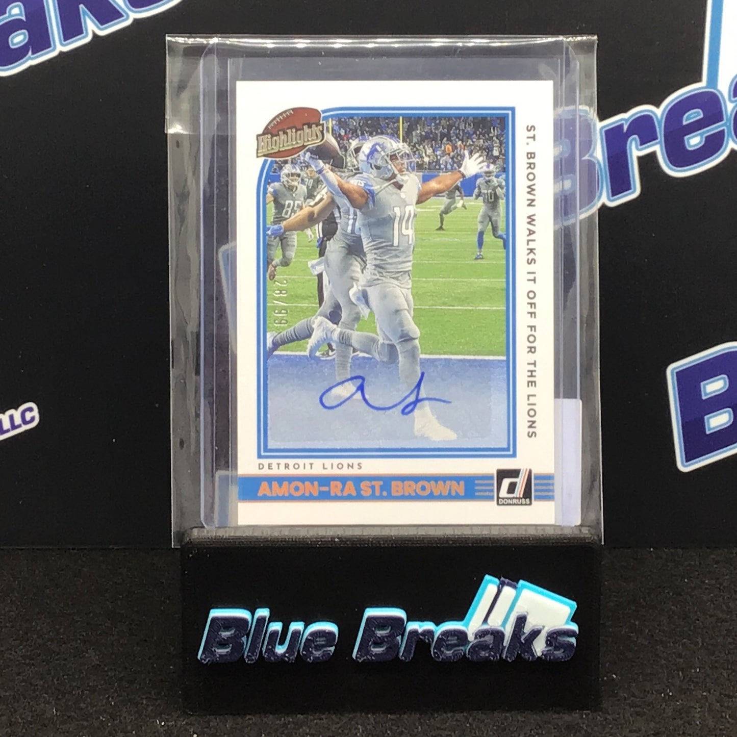 2022 Panini Donruss Highlights Amon-Ra St Brown auto 28/99 #H-ASB Lions