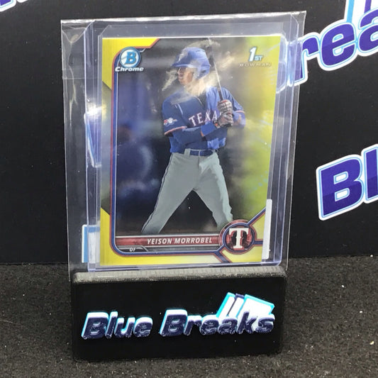 2022 Bowman Chrome 1st Bowman yellow Yeison Morrobel 14/75 #BCP-200 Rangers