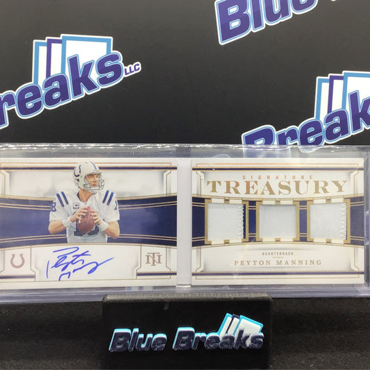 2022 Panini - National Treasures Peyton manning - Signature Treasury - Booklet 4/10 - Indianapolis Colts