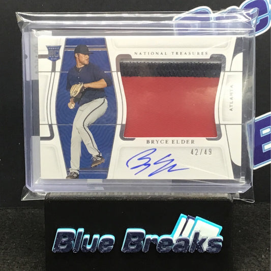 2022 Panini National Treasures Bryce Elder auto relic 42/49 RC #175 Braves