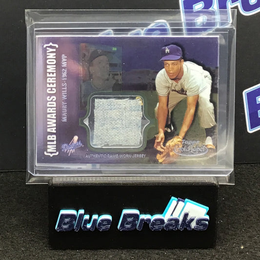 2002 Topps Gold Label MLB Awards Ceremony Maury Willis 1962 MVP relic #ACR-MW Dodgers