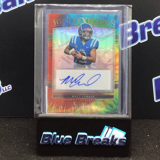 2022 Panini Select Draft Picks Youth Explosion Matt Corral auto 14/25 #YE-MCO Panthers
