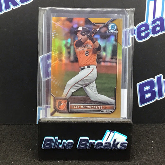 2022 Bowman Chrome Gold Refractor Ryan Mountcastle 30/50 #91 - Baltimore Orioles
