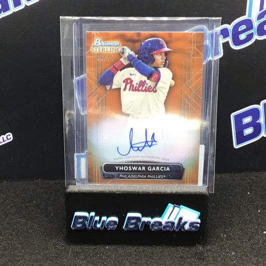 2022 Bowman Sterling orange Yhoswar Garcia auto 66/75 #PA-YG Phillies