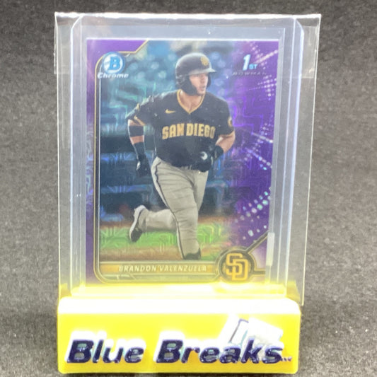 2022 Bowman Chrome 1st Purple Mojo Brandon Valenzuela 099/250 BCP-28