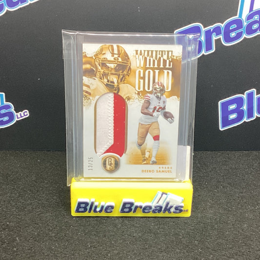 2022 Panini Gold Standard White Gold Deebo Samuel relic 13/25