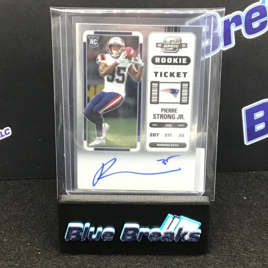 2022 Panini Contenders Optic Silver Rookie Ticket Pierre Strong Jr auto #131 Patriots