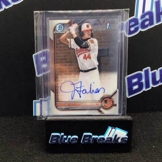2022 Bowman Chrome Draft 1st Jud Fabian Auto #CDA-JF Orioles
