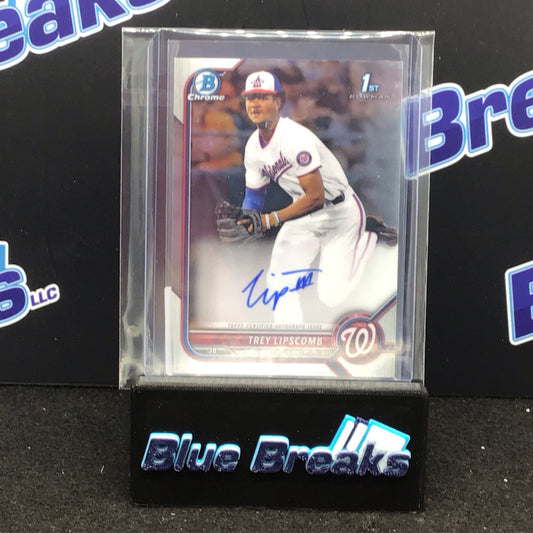 2022 Bowman Chrome 1st Bowman Trey Lipscomb auto CDA-TLB Nationals