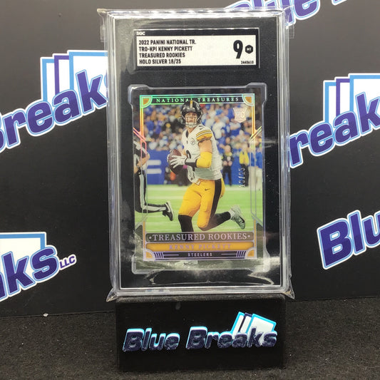 2022 Panini National Treasures Treasured Rookies Holo Silver Kenny Pickett 18/25 #TRO-KPI SGC 9 Steelers