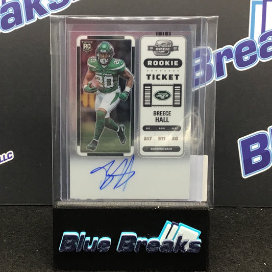 2022 Panini Contenders Optic Breece Hall auto #105 Jets