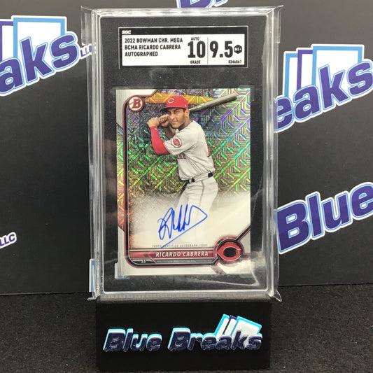 2022 Bowman Chrome Mega - Ricardo Cabrera - Auto - BCMA - Cincinnati Reds - SGC 9.5