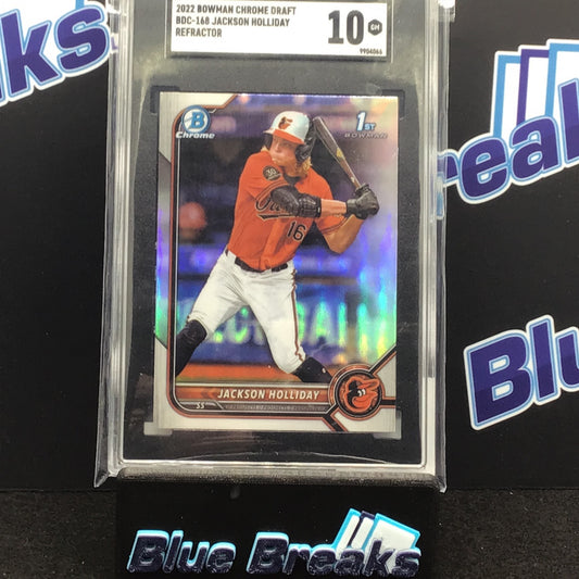 2022 Bowman Chrome Draft Refractor Jackson Holliday BDC-168 SGC 10 Orioles