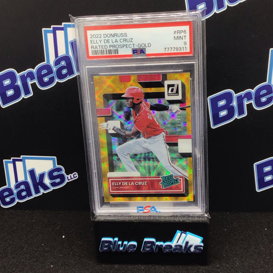 2022 Panini Donruss Rated Prospect gold Elly De La Cruz 71/99 #RP-6 PSA 9 Reds