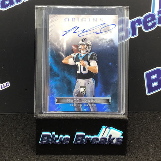 2022 Panini Origins Matt Corral auto 39/49 RC #RAU-MCO Panthers
