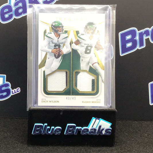 2022 Panini - Immaculate - Zach Wilson - Elijah Moore - New York Jets - 40/49