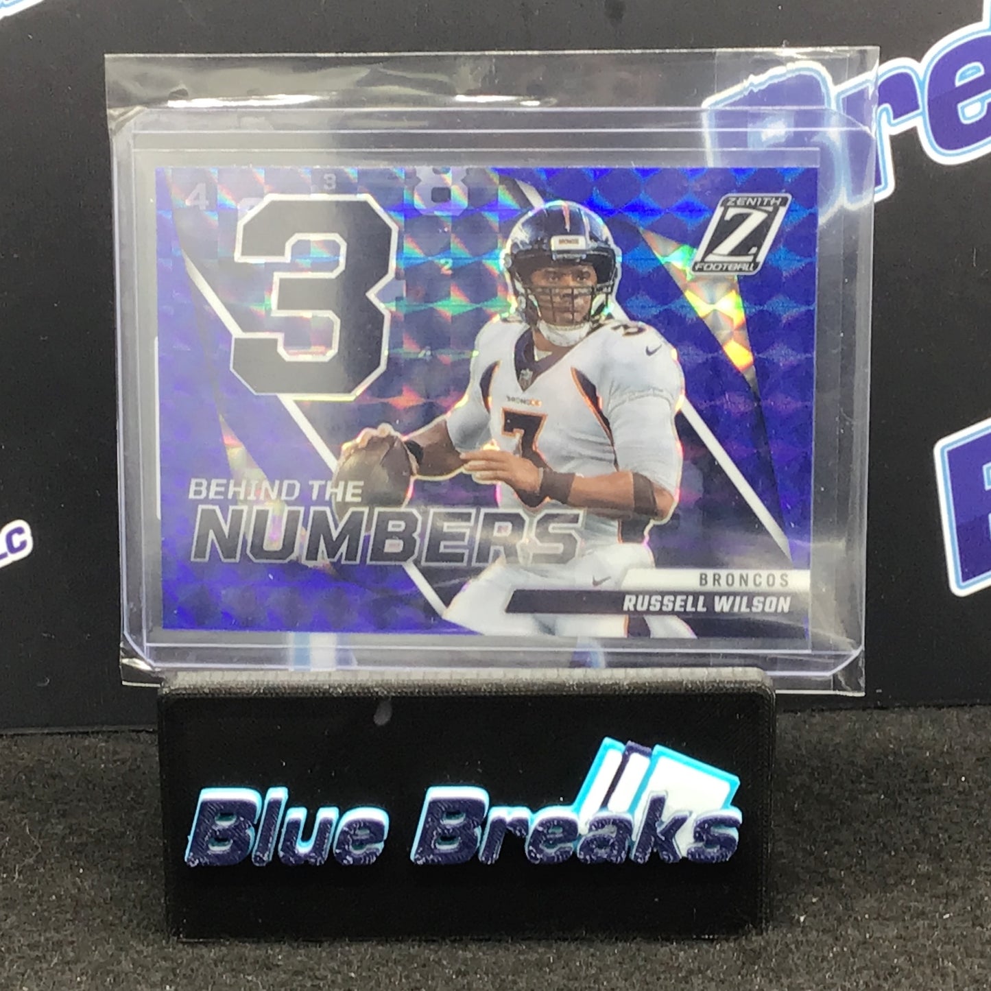 2022 Panini - Zenith - Russell Wilson - #BN-RW - Behind the Numbers - Blue - Denver Broncos