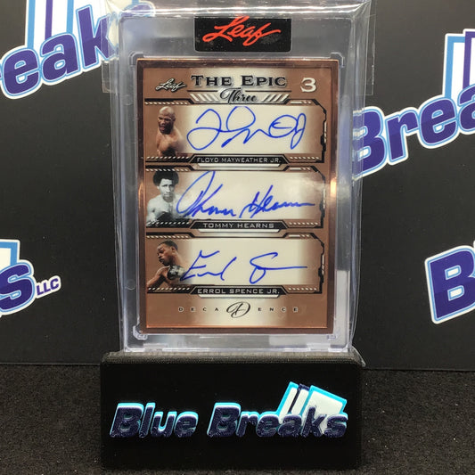 2022 Leaf Decadence Bronze the Epic Three Mayweather Hearns Spence 09/10 #TE3-13