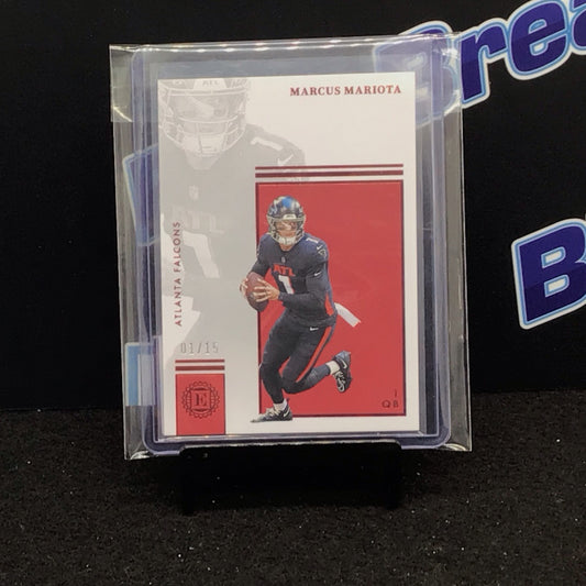 2022 Panini Encased Marcus Mariota 01/15 #52 Falcons