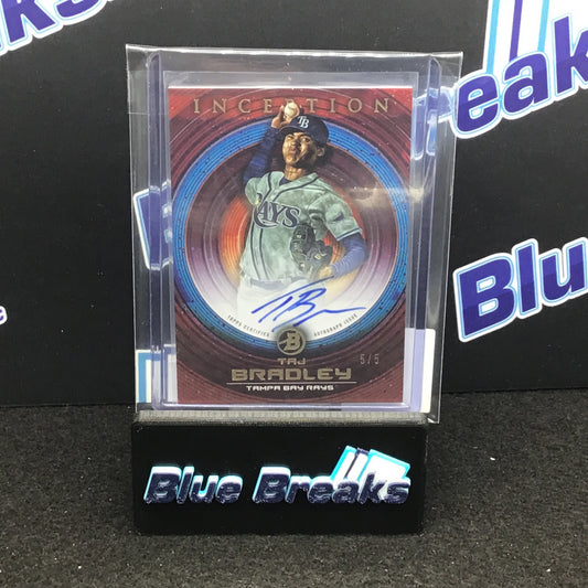 2022 Bowman Inception Taj Bradley auto 5/5 #PA-TBY Rays