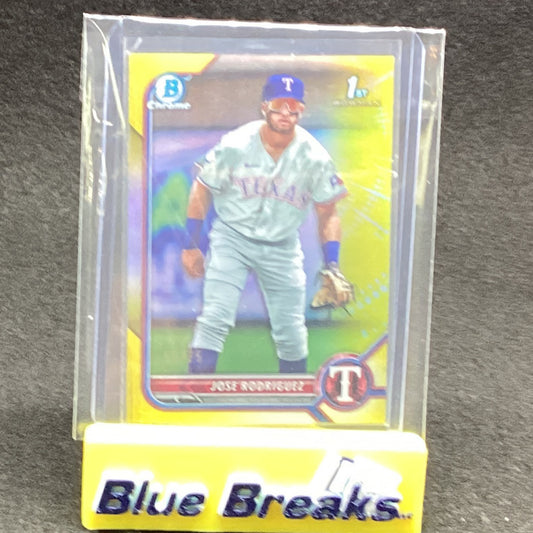 2022 Bowman Chrome 1st Yellow Refractor Jose Rodriguez 69/75 BCP-62