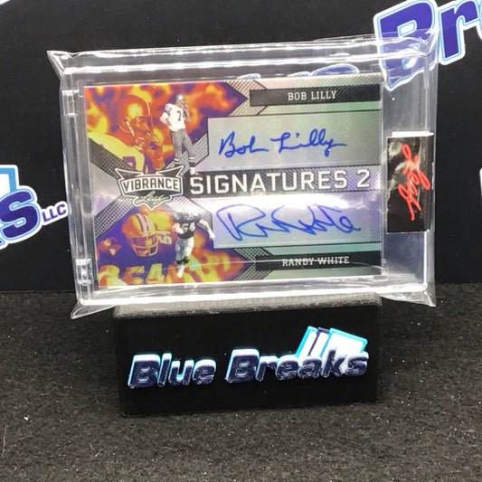 2022 Leaf Vibrance Signatures 2 Bob Lilly Randy White 4/4 #VS2-01 Cowboys