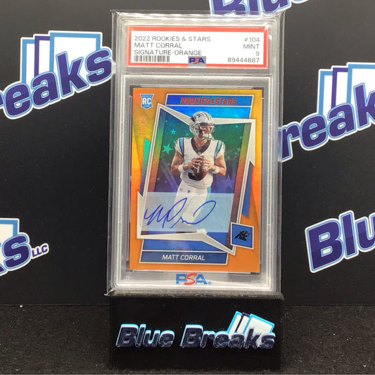 2022 Panini Rookies & Stars Signature-Orange Matt Corral #104 PSA 9 Panthers