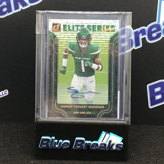 2022 Panini Donruss Elite Series Rookies Ahmad "Sauce" Gardner auto #ESR-24 Jets