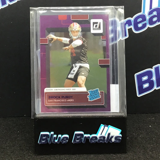 2022 Panini Donruss Purple Foil Brock Purdy 445/500 #374 49ers