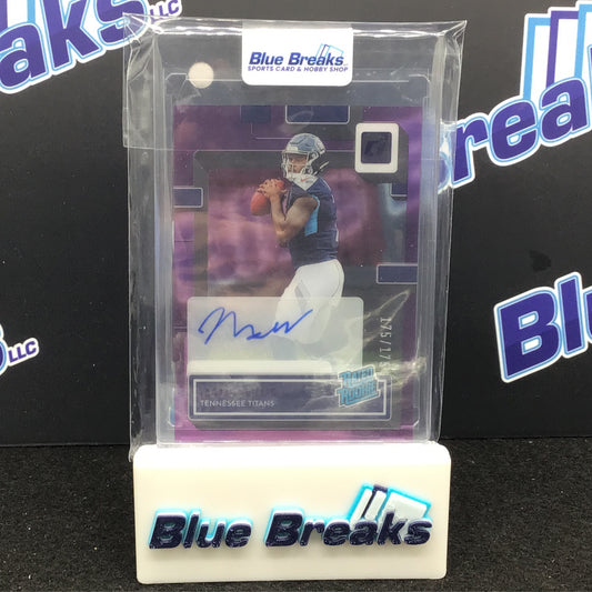 2022 Panini - Clearly Donruss - Malik Willis - Rated Rookie - Pink - 175/175 - Autograph - Tennessee Titans