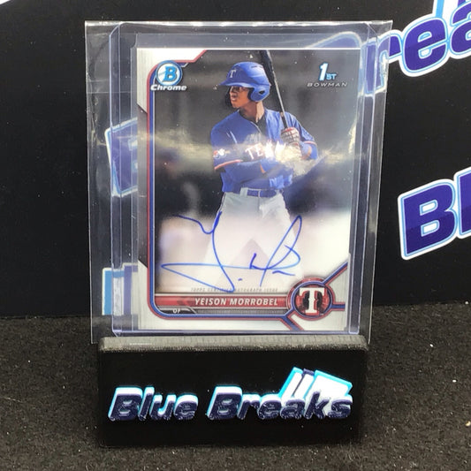 2022 Bowman Chrome 1st Bowman Yeison Morrobel auto #CPA-YML Rangers