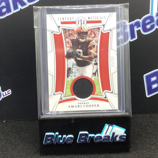 2022 Panini - National Treasures - Amari Cooper - Century Materials  15/99 - Cleveland Browns