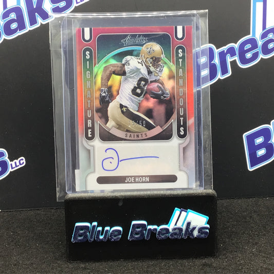 2022 Panini Absolute Signature Standouts Red Joe Horn 15/50 #SS-JH Saints