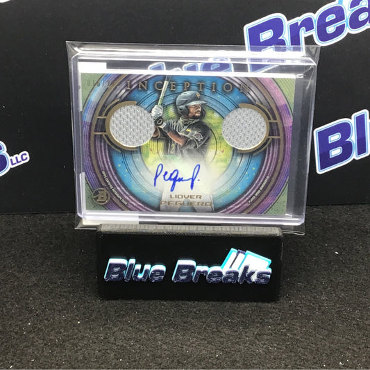 2022 Bowman Inception Liover Peguero auto dual relic 016/200 #IADR-LP Pirates