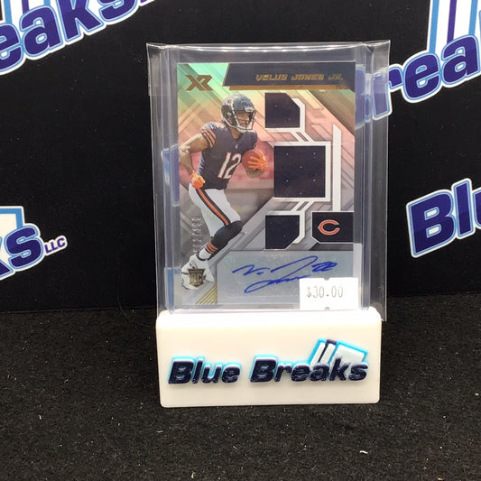 2022 Panini Xr Velus Jones Jr triple relic auto 002/199 RC #230 Bears