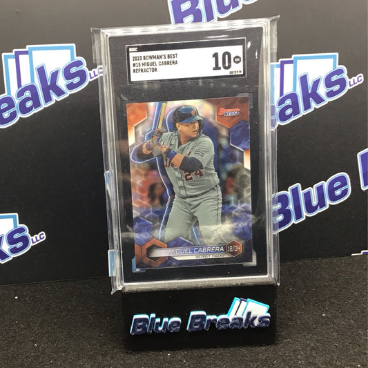 2023 Bowman's Best #15 Miguel Cabrera Refractor SGC 10 Tigers
