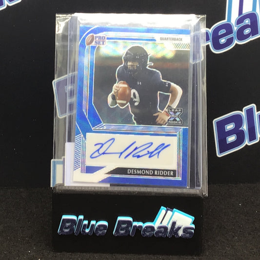 2022 Leaf Pro-Set Blue Desmond Ridder auto 17/30 RC #PA-DR1 Falcons